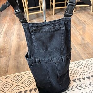 Topshop Black Mini Overall Dress